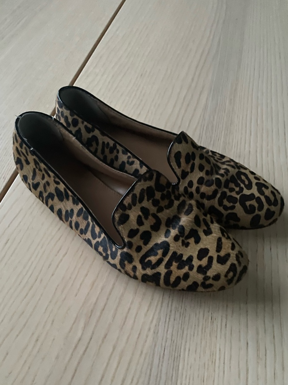 J. Crew Calf Hair Leopard Print slip on Women’s Loafers size 6.5 J Crew flats